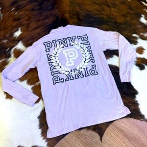 VS PINK lavender puppy logo long sleeve tee XS